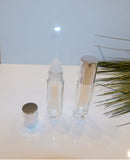 1/3 Ounce Clear Roll-On Bottle with Silver Cap - 4 Pack