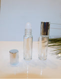 1/3 Ounce Clear Roll-On Bottle with Silver Cap - 4 Pack
