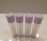 Natural Lip Balm Tubes w/ Light Purple Cap and Turn - 10 Pack