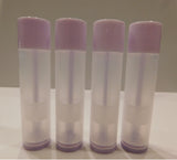 Natural Lip Balm Tubes w/ Light Purple Cap and Turn - 10 Pack