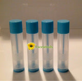 Natural Lip Balm Tubes w/ Turquoise Cap and Turn - 10 Pack