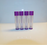 Natural Lip Balm Tubes w/ Purple Cap and Turn - 10 Pack