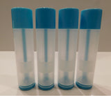 Natural Lip Balm Tubes w/ Turquoise Cap and Turn - 10 Pack