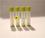 Natural Lip Balm Tubes w/ Lime Green Cap and Turn - 10 Pack
