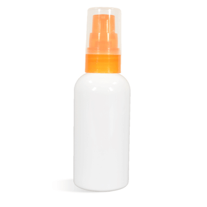 White 3 Ounce Bottle with Orange Mist Sprayer Set