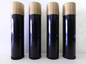 Black Lip Balm Tubes w/ Gold Caps - 10 Pack