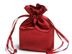 Burgundy Large 6" x 9" Satin Gift Bag - 1 Pack, Wedding Gift Bag, Mother Day Gift Bag, Baby Gift Bag, Christmas Gift Bag