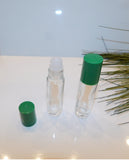 1/3 Ounce Clear Roll-On Bottle with Green Cap - 4 Pack