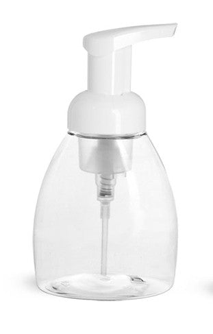 Clear Foamer Bottle with 8.5 Ounce White Foamer Pump