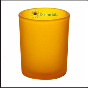 Yellow Frosted Votive Candle Holder