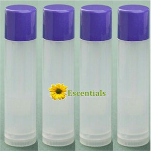 Natural Lip Balm Tubes w/ LavenderCaps - 10 Pack