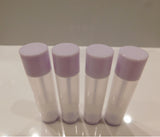 Natural Lip Balm Tubes w/ Light Purple Cap and Turn - 10 Pack