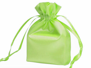 Apple Green Medium 5 x 8 Satin Gift Bag - 1 Pack, Wedding Gift Bag, Mother Day Gift Bag, Baby Gift Bag, Christmas Gift Bag