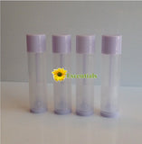 Natural Lip Balm Tubes w/ Light Purple Cap and Turn - 10 Pack