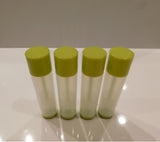 Natural Lip Balm Tubes w/ Lime Green Cap and Turn - 10 Pack