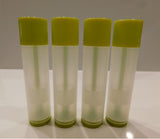 Natural Lip Balm Tubes w/ Lime Green Cap and Turn - 10 Pack