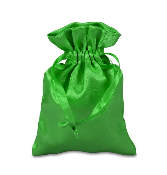 Lime Green Large 6 x 9 Satin Gift Bag - 1 Pack