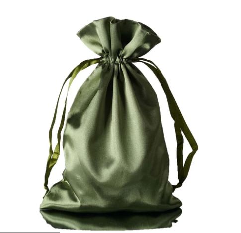 Moss Green Medium Satin Gift Bag - 1 Pack