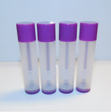 Natural Lip Balm Tubes w/ Purple Cap and Turn - 10 Pack