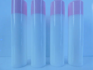 White Lip Balm Tubes w/ Baby Pink Caps - 10 Pack