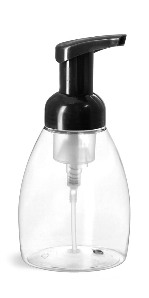 Clear 8.5 Ounce Foamer Bottle with Black Foamer Pump