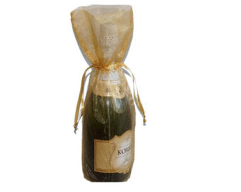 Gold Organza 6 x 15 Wine Bottle Gift Bag - 1 Pack